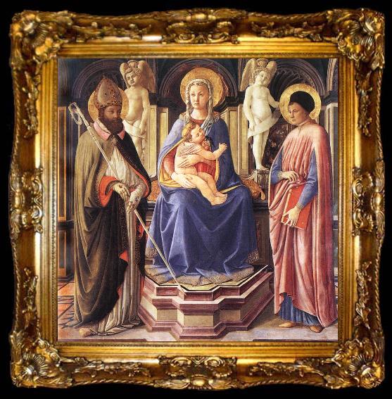 framed  Master of The Castello Nativity Madonna and Sts Clement and Just, ta009-2